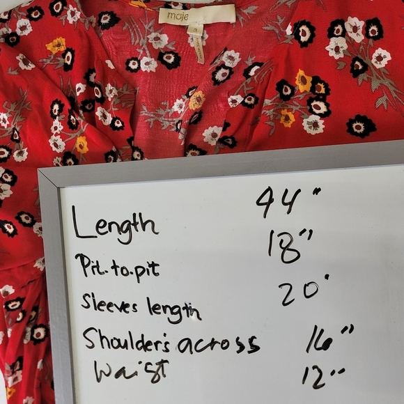 MAJE  V neck Rayelle Flower-print Crepe Dress In Imprime - Picture 7 of 15